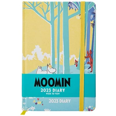Image de Moomin Agenda semainier 2023 avec couverture rigide Format A5 Motif forêt Produit officiel