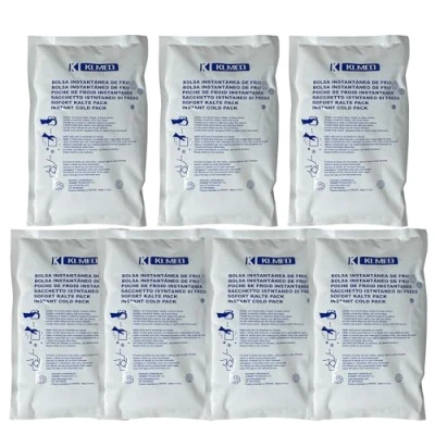 Image de Lot de 7 Froid Instantané à Usage Unique Sachet Taille 14x21 cm Compresses Froides Jetables Externe Coussin Refroidissement Coussinets Rafraîchissants