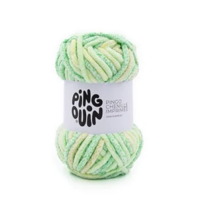 Image de Pingouin Fil Velours 100GR à Tricoter PINGO Chenille Imprimee certifié Oeko Tex