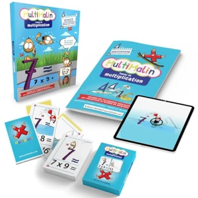 Image de Multimalin Coffret Tables de Multiplication (Livret + DVD Jeu Cartes) Apprendre Les avec Plaisir Mémorisation Ludique et Durable CE1, CE2, CM1, CM2 (A)