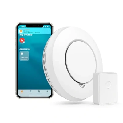 Image de Meross Détecteur de Fumée Interconnecté (avec HUB), Intelligent Compatible avec Apple Home, Alexa et Google Alarme Incendie Pile Remplaçable Fonction Test
