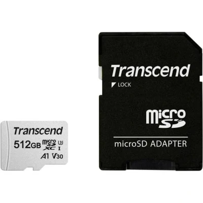Image de Transcend 512Go SDXC/SDHC 300S Carte microSD 512 Go avec adaptateur SD TS512GUSD300S A