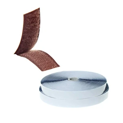 Image de TUKA 25 mètres x 20mm Bande de crochet &amp; boucle Auto Adhésif, autocollant Scratch Autoadhésif, Rubans Adhésive Hook Loop, Largeur, 25M et boucle, Marron, TKB5008 Brown