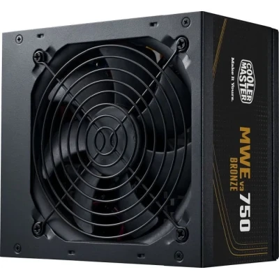 Image de Cooler Master MWE 750 Bronze 230V V2, Bloc Alimentation PC 80 PLUS Bronze, Ventilateur HDB Sensible à la Température, Circuit DC + LLC avec Rail Simple +12V, Non Modulaire, Prise EU, Garantie 5 ans