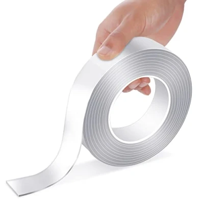 Image de Tunudi Double Face Extra Fort, Face, Ruban Adhesif Adhésif Puissant Transparent Collant (3mètres x 2.3 cm 2 mm)