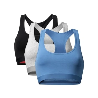 Image de DANISH ENDURANCE Lot de 1, 3, ou 6 Brassières Culottes en Coton Bio, Ultra Douces et Confortables, Femme, Multicolore (4X Noir, 2X Gris Foncé), M