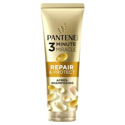 Image de Pantene Pro V Repair &amp; Protect Après Shampoing 3 Minute Miracle 220ml pour Cheveux Secs et Abîmés, Formule avec Active Nutri Plex, Aide à Réparer les Dommages Visibles en 1 Application
