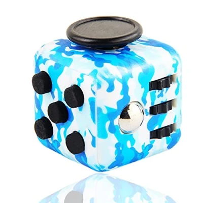 Image de Steemjoey Anti Stress Fidget Toy Cube Jouet Décompression avec 6 modules apaisants pour Enfants et Adultes (Bleu)