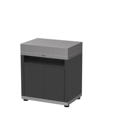 Image de Meuble de cuisine extérieure LE MARQUIER Duo 80 x 55 cm Inox satiné Noir
