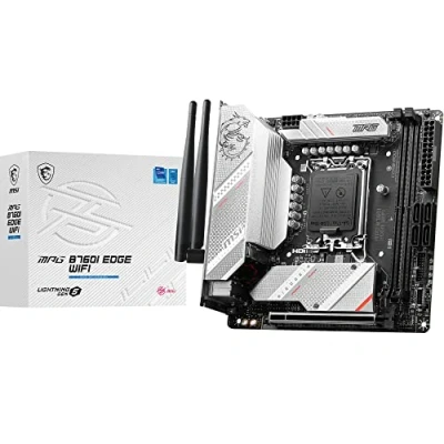 Image de MSI MPG B760I EDGE WIFI Carte Mère, mini ATX Pour Processeurs Intel Core 14e, 13e &amp; 12e Génération, LGA 1700 8 Direct 90A VRM, DDR5 Memory Boost 7200+MHz/OC, PCIe 5.0 x16, M.2 Gen4, Wi Fi 6E