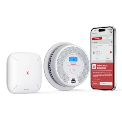 Image de X Sense Détecteur de Fumée et Monoxyde Carbone Connecté, Kit Sécurité pour la Maison avec Station Base SBS50, Compatible l&#039;Appli Home Security, SC07 MR11