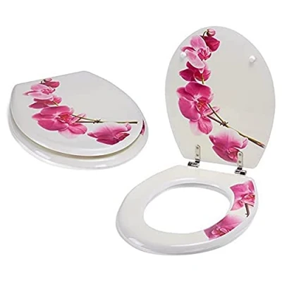 Image de MSV Abattant WC MDF LANYU Blanc Charnières INOX