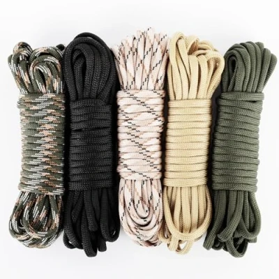 Image de Paracorde 550 4mm, Cordelette 30 Mètres, Paracord Corde de Survie, Extérieure avec 7 Brins, Tout Usage, Parasol Déporté, 5 Couleurs/6 Mètres