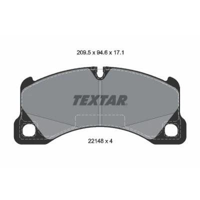 Image de TEXTAR 2214801 Jeu de plaquettes frein préparé pour indicateur d&#039;usure PORSCHE: Cayenne, Cayenne Coupe