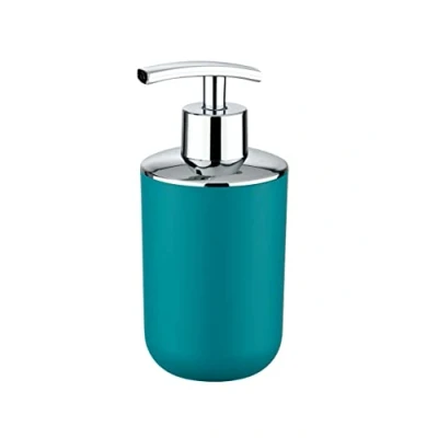 Image de WENKO Distributeur Savon Liquide, Porte Brasil, Turquoise, PET incassable, 320 ml, 7.3 x 16.5 9 cm
