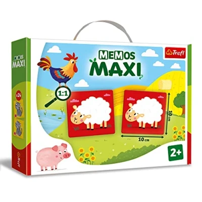 Image de Trefl Mémos Maxi Animaux dans Une Ferme Jeu de Mémoire Educatif pour Les Plus Jeunes, Trouver des Paires d&#039;Images, Gros Eléments et Carton Epais, Enfants à partir 2 Ans
