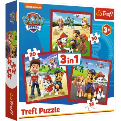Image de Trefl, Joyeux Chiot Paw Patrol, Von 20 BIS 50 Elementen Puzzles mit Märchenfiguren, Verschiedene Schwierigkeitsgrade, Kreative Unterhaltung für Kinder AB 3 Jahren, 34867, Multicolore, Taille Unique