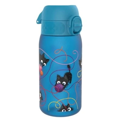 Image de Ion8 Gourde Enfant, 350ml, Anti Fuite, Facile à Ouvrir, Verrouillage Sécurisé, Lavable en Lave Vaisselle, Sans BPA, Poignée de Transport, Nettoyer, Carbone Neutre, Motif Chats Espiègles