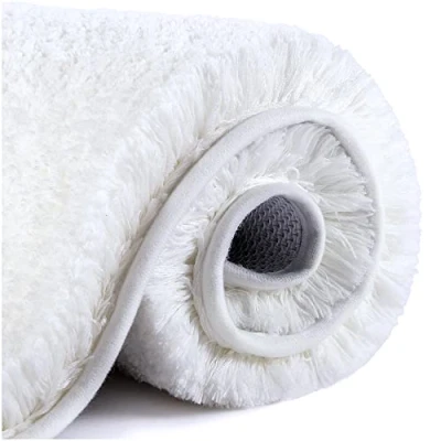 Image de VANZAVANZU Tapis de Bain Antidérapant Salle Épaissi Sortie Douche Absorbant Sol Ultra Doux en Microfibre, Séchage Rapide, Lavable Machine 50 x 80cm (Blanc)