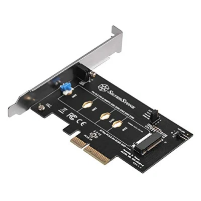 Image de Silverstone SST ECM21 E SuperSpeed Carte d&#039;extension PCI E, x4 à M.2 (NGFF), Conception sans vis, Prend en Charge Gen. 4e
