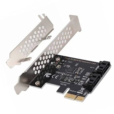 Image de Carte PCI Express, 6 Gbps Cartes d&#039;adaptateur d&#039;extension E Express vers SATA 3.0 2 Ports III Adaptateur pour Windows XP/7/8, Vista, Mac, Linux, Server2003.