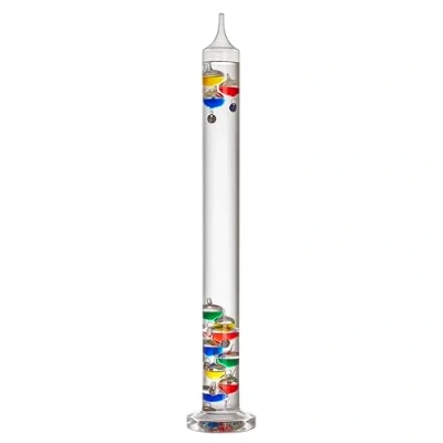 Image de TFA Dostmann Galileo Galilei 18.1017 Thermomètre analogique en verre XL 64 cm Mesure de la température intérieure, lecture facile, marques argentées, objet décoration, 17 à 27 C,