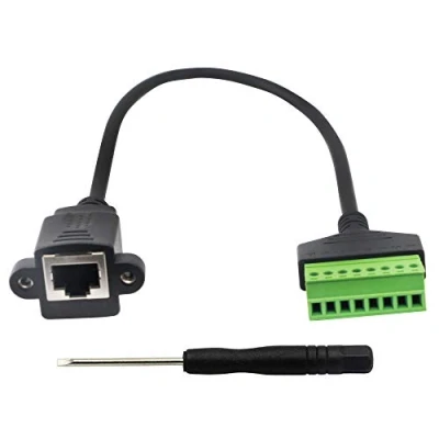 Image de borne à vis RJ45,RJ45 femelle 8 bornes vis,Connecteur de boulon RJ45 8p8c 8Pin pour Cat5 / 6/7 Ethernet Extender AV CCTV UTP DVR (femelle terminal)