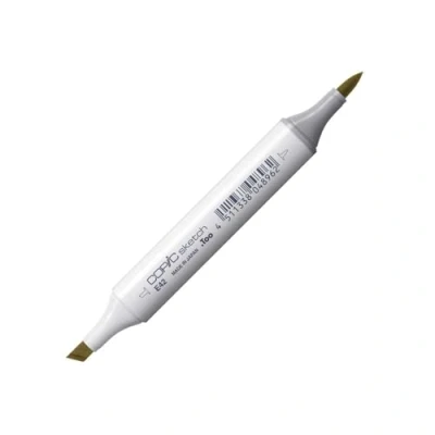 Image de COPIC Sketch E42, Sand White, Twin Marker avec une pointe de largeur moyenne et « brush ».