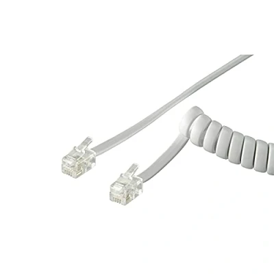 Image de Cordon spiral Rj09 pour combiné Blanc