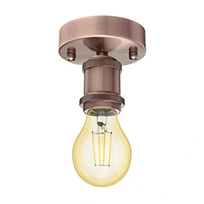Image de ledscom.de Vintage E27 Douille de lampe RETRA, bronze, rond, 100mm incl. 471lm or extra chaud blanc