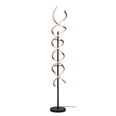 Image de Trio, Lampadaire, Sequence incl. 1 x LED,SMD,32,0 Watt,2300+3000+4000K,4000 Lm. Plastique, Blanc, Corps: Aluminium, Laiton mat