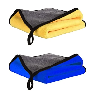 Image de ILLUVA Lot de 2 Chiffons Nettoyage en Microfibre Extra épais Super Absorbants pour Le Lavage, et Séchage la Voiture, 40 x 60 cm