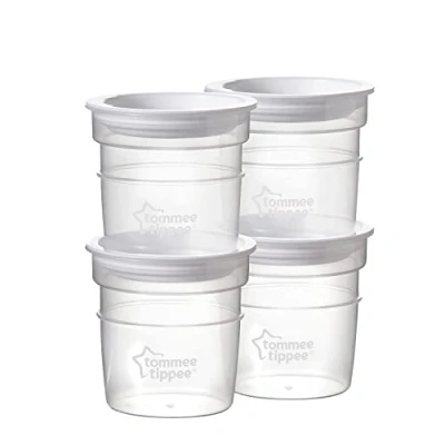 Image de Tommee Tippee Closer to Nature Breast Milk Storage Pots with Lids, 60ml, Suitable for Fridge and Freezer, Pack of 4