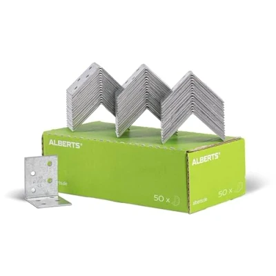 Image de Alberts 846473 Équerre d&#039;assemblage galvanisée Sendzimir 50 x 40 mm kit de