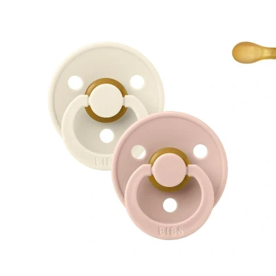 Image de 2 Sucettes BIBS couleurs symétriques ivoire/blush