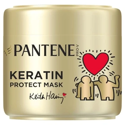 Image de Pantene Pro V x Keith Haring Art Collection Repair &amp; Protect Keratin Masque Capillaire 300ml Cheveux Secs et Abîmés, Aide à Réparer 6 Mois de Dommages, en 1 Application