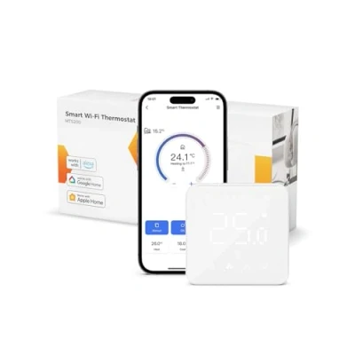 Image de Thermostat Connecté pour Chaudière/Chauffage au Sol à Eau Compatible avec HomeKit, Siri, Alexa et Google Home, WiFi Support Programmer/Voix/Contrôle Intelligent Distance