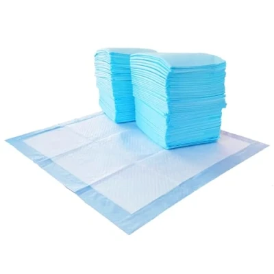 Image de Amazon Basics Lot de 150 Coussinets d’Apprentissage la propriété pour Chiens tampons Pipi étanches à 5 Couches, parfumés 56 x cm, Bleu