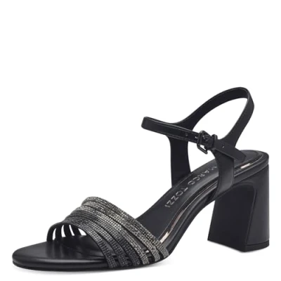 Image de MARCO TOZZI Sandale à talon by Guido Maria Kretschmer 2 28383 42 Femme, Noir Comb, 36 EU