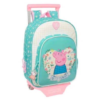 Image de Sac à dos enfant SAFTA PEPPA Pig Pretty Flowers Chariot inclus Confortable Rose