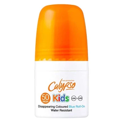 Image de Calypso Kids Blue Roll On SPF50. Changes From To White Application. 50ml