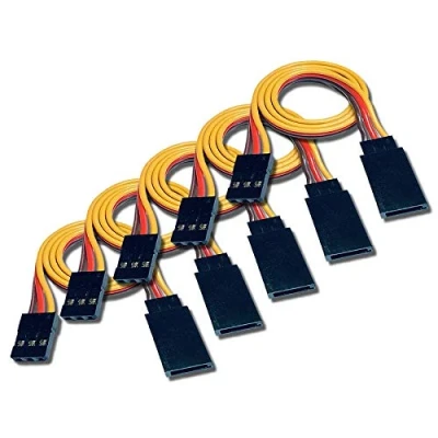 Image de VUNIVERSUM Lot de 5 rallonges servo qualité supérieure 40 cm 22 AWG mâle vers femelle JR Graupner Futaba 3 broches Modélisme