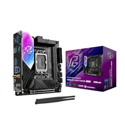 Image de 90 MXBRZ A0UAYZ Carte Mère ASRock Phantom Gaming B860I Lightning WiFi (Intel LGA 1851) Mini ITX