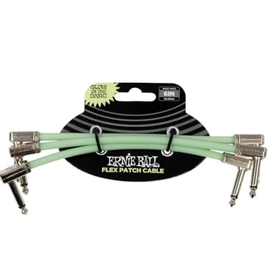 Image de Ernie Ball Câble Patch Flex 15cm Brille Dans Le Noir Pack de 3