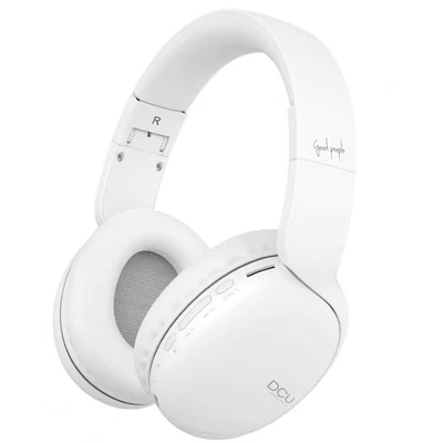 Image de DCU TECNOLOGIC Casque Bluetooth Bandeau Pliant sans Fil Mains Libres Radio SD et FM Multifonctions Blanc