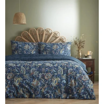 Image de Simply Charlotte Jacobus Parure de lit Simple Motif Cachemire Bleu Marine