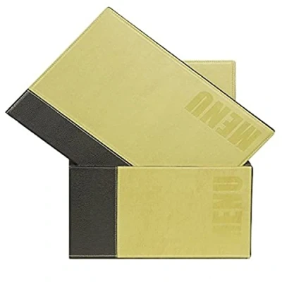 Image de Securit Protège menus Simili Cuir de la Gamme Tendance A4 (x20) Plus Box, 1 Double Insert Inclus avec Chaque Menu (présente 4 Pages A4)