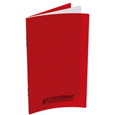 Image de Conquérant 39945 Carnet Classique Couverture Polypropylène Agrafé 90 x 140mm Plastique Rouge