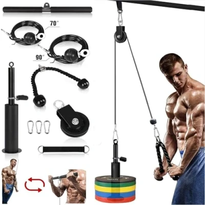 Image de Cable Poulie Musculation,Morwealth Poignet Musculation des Bras avec Corde pour Triceps et Barre de Traction Boucles Biceps, Extensions Triceps, Avant Exercice