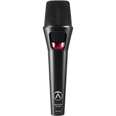 Image de Austrian Audio OD303 microphone de scène avec technologie Open Acoustics, directionnel (large bande fréquence, stabilité des commentaires, design ouvert, diffuseur 3D Pop Noise intégré)